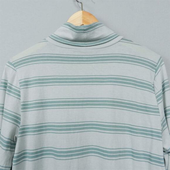 J.Crew Striped Long Sleeve Turtleneck Tee Size L‎ Light Mint Antique Mineral Top - Picture 9 of 10
